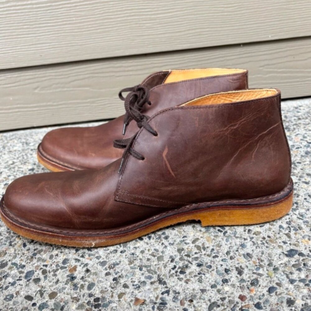 Astorflex Brownflex 1820 Dark Chestnut Leather Handmade Chukka Boot Mens Size 14
